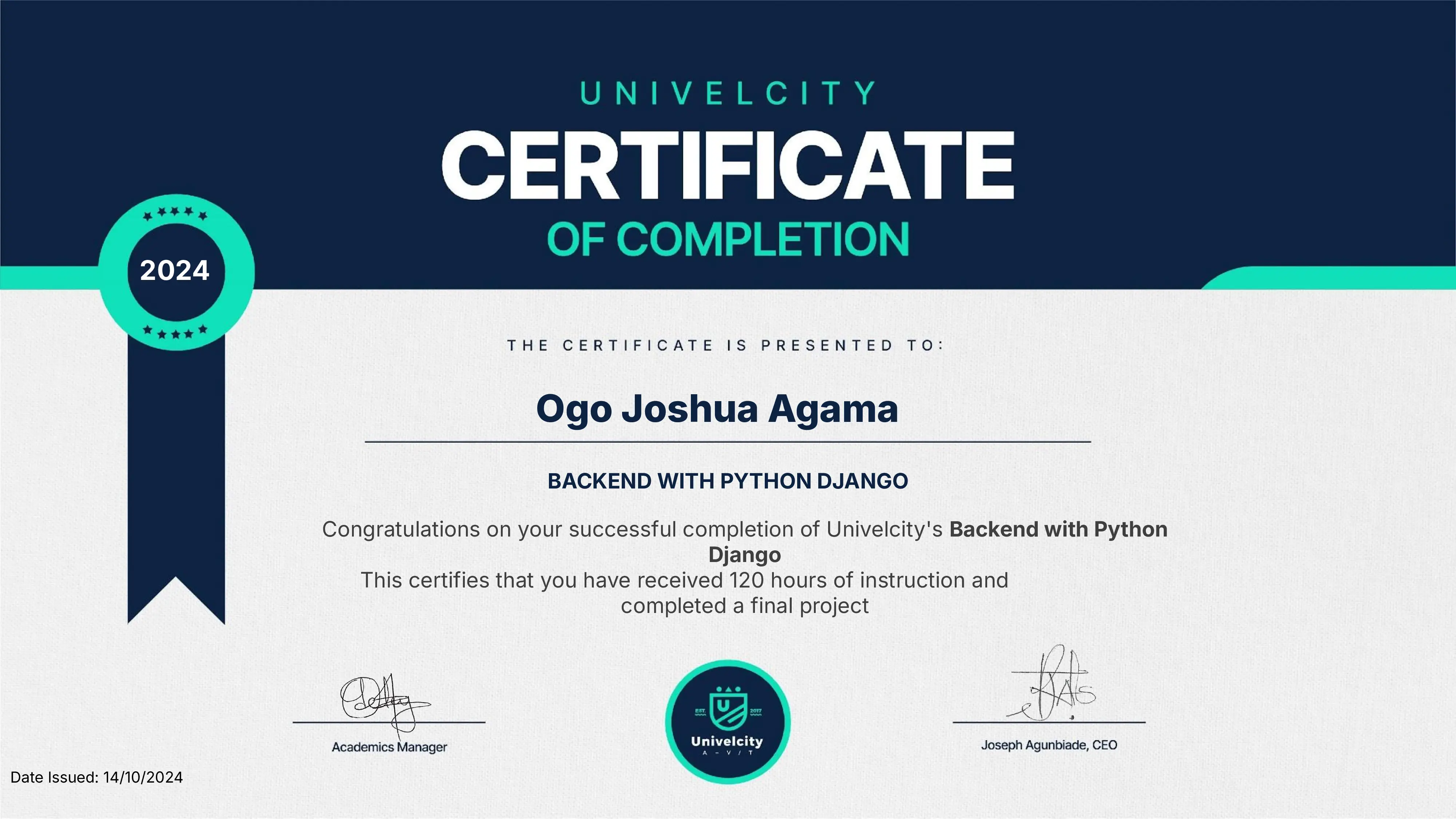 Backend Web Development Certificate
